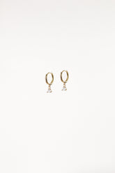Adley Hoop Rhinestone Earrings - Gold